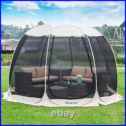 Camping Tent Outdoor Canopy Sun Shade Hexagon Shelter Mesh Walls Not Waterproof