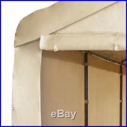 Caravan Canopy CVAN12002110160 Mega Domain Carport 8 Leg 4 Sidewalls, Tan