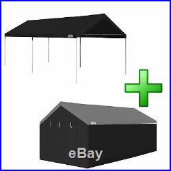 Caravan Canopy Domain 10 x 20 Foot Straight Leg Instant Canopy Tent Set, Black
