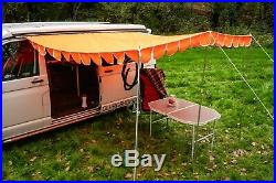 Caravan Canopy Retro Awning vintage retro style Sun Shade OLPRO Orange