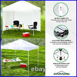 Caravan Canopy V Series Sidewalls & Straight Pop-Up Leg Tent withSet of 4 Weights