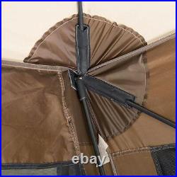 Clam Camping Tent 12.5ft x12.5ft Quick-Set Portable Outdoor Canopy Shelter Brown