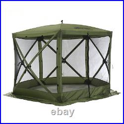 Clam Corp Portable Canopy Pop Up Tent with Mosquito Mesh, Green/Black (Used)