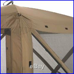 Clam Escape 6-Sided Screen Tent, Brown 140in. L x 140in. W x 90in. H