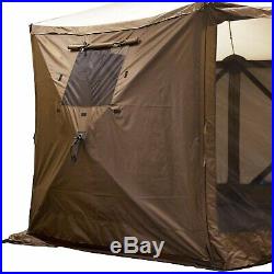 Clam PortableCanopy Shelter, Brown with Clam Quick Set Wind & Sun Panels (3 Pack)