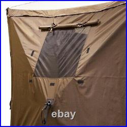 Clam PortableCanopy Shelter, Brown with Clam Quick Set Wind & Sun Panels (6 Pack)