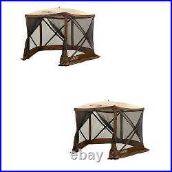 Clam QuickSet Venture Portable Outdoor Gazebo Canopy Shelter, Brown (2 Pack)