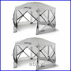 Clam Quick Set Escape Portable Camping Gazebo Canopy Shelter, Gray (2 Pack)