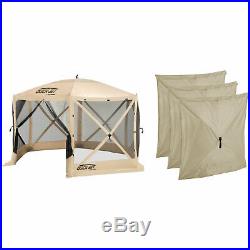 Clam Quick Set Escape Portable Canopy Shelter + Wind & Sun Panels (3 pack)