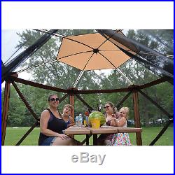 Clam Quick Set Escape Sky Portable Camping Outdoor Gazebo Canopy Shelter, Brown