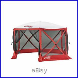 Clam Quick Set Escape Sport 11.5' 8 Person Outdoor Tailgating Shelter Tent, Red