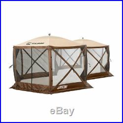 Clam Quick Set Excursion Pop Up 2 Room Outdoor Gazebo Canopy Screen Shelter