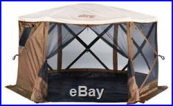 Clam Quick Set Pavilion Outdoor Screened Gazebo Canopy Tent Rain Fly Tarp, Tan