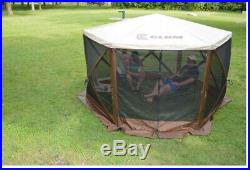 Clam Quick Set Pavilion Outdoor Screened Gazebo Canopy Tent Rain Fly Tarp, Tan