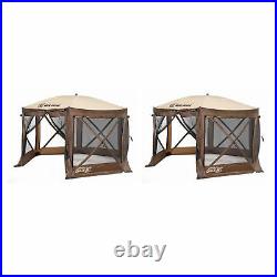 Clam Quick Set Pavilion Portable Camping Outdoor Gazebo Canopy Shelter (2 Pack)