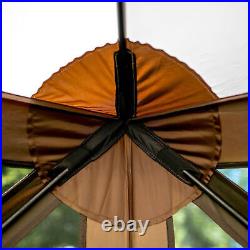 Clam Quickset Pavilion Camper 10' x 10' 8 Person Pop Up Canopy, Brown (Used)