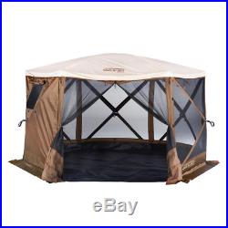 Clam Shelter 7 stakes 6 tie down ropes Water resistant taped roof Floor Rain Fly