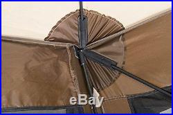 Clam Travel Shelter Canopy Bug Net Tent Set Hiking Camping Rain Brown 72 X 72 In