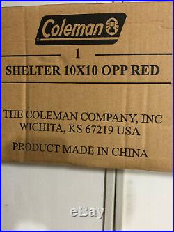 Coleman 10 x 10 Light & Fast 2000031221 Opp Red Shelter Pop Up Canopy Shade
