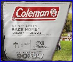 Coleman 12' X 10' Back Home Instant Setup Canopy Sun Shelter, Brown 1 Room
