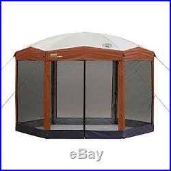 Coleman 12x10 Hex Instant Screened Canopy Gazebo Shelter Protection Bug Sun Wind
