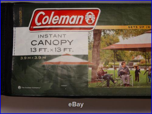 Coleman 13' x 13' 169 Sq Ft Shade Pop-up Instant Outdoor Canopy Shelter Wheels