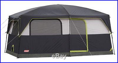 Coleman Camping Stonewall 9-Person Waterproof Family Tent w/LED Lights -14' x 9