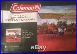 Coleman Instant Straight Swing Wall Canopy 10'x10' Tan/Green GREEN/TAN