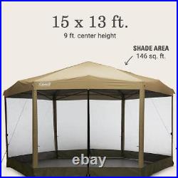 Coleman Pop-Up Tent Screen 15'Dx13'Wx9'H Home Instant Setup Canopy Sun Shelter