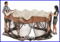 Coleman Screened Canopy Sun Shade 12x10 Tent with Instant Setup Brown 10' x 12