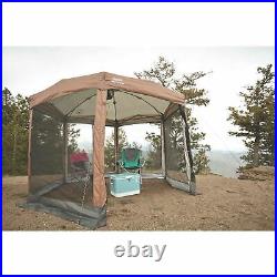 Coleman Screened Canopy Sun Shade 12x10 Tent with Instant Setup Brown 10' x 12