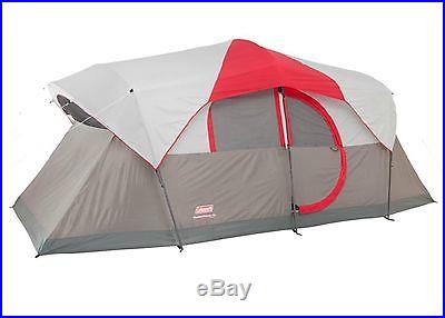 Coleman WeatherMaster 10 Person 2 Room Family Camping Tent w/ LED Light System