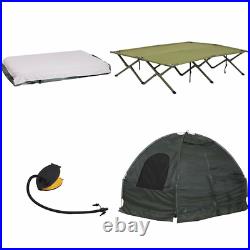 Compact Pop Up Portable Folding Outdoor Cot Tent Durable Water Resistant Black