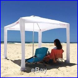 Cool Cabanas- Crisp WhIte with Cotton Poly Canvas Fabric, 50+ UV protection