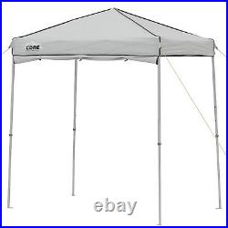 Core 6 x 4 Ft Instant Pop Up Tent with Adjustable Half Sun Shade, Gray (Open Box)