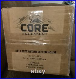 Core Equipment Instant Screen House Tent 12' X 10' Gray NIB