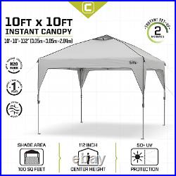 Core Instant Shelter Pop-Up Canopy Tent with Wheeled Carry Bag Grey, 10' x 10