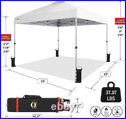 Crown Shades 10X10 Pop up Canopy outside Canopy, Patented One Push Tent Canopy w