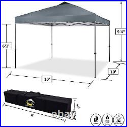 Crown Shades 10'x10' Pop Up Folding Shade Canopy withCarry Bag, Grey (Open Box)