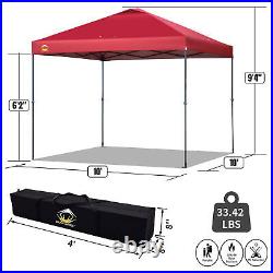 Crown Shades 10x10 Ft Instant Pop Up Shade Canopy & Carry Bag, Red (Used)