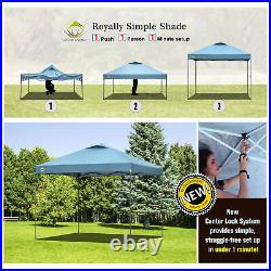 Crown Shades 10x10' Pop Up Folding Shade Canopy and Carry Bag, Cyan Blue (Used)
