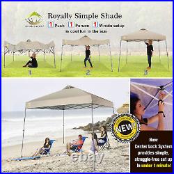 Crown Shades 11' x 11' Base 9' x 9' Top Instant Pop Up Canopy withCarry Bag, Beige
