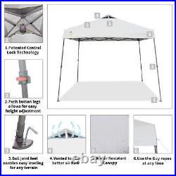 Crown Shades 11' x 11' Base 9' x 9' Top Instant Pop Up Canopy withCarry Bag, White