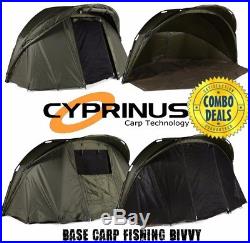 Cyprinus Base Bivvy 1 & 2 man Pram Hood Carp Fishing Bivvy shelter WITH OVERWRAP