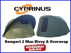Cyprinus Rampart 2 Man Carp Fishing Bivvy and Wrap Overwrap Combo Deal