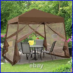 EAGLE PEAK 10' x 10' Slant Leg Easy Setup Pop Up Canopy Tent with Netting