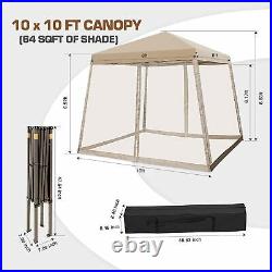 EAGLE PEAK 10' x 10' Slant Leg Easy Setup Pop Up Canopy with Mosquito Netting