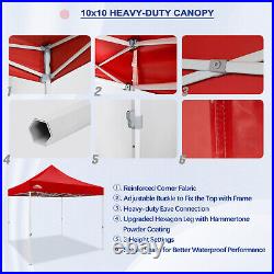 EAGLE PEAK 10x10 Heavy Duty Pop up Commercial Canopy Tent with Roller Bag