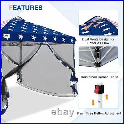EAGLE PEAK 10x10 Outdoor Easy Pop up Canopy with Netting
