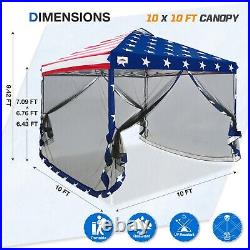 EAGLE PEAK 10x10 Outdoor Easy Pop up Canopy with Netting